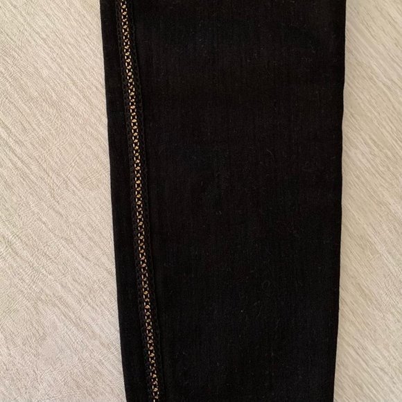New HUDSON Luna Super Skinny jeans w/gold chainlink trim - Picture 6 of 7